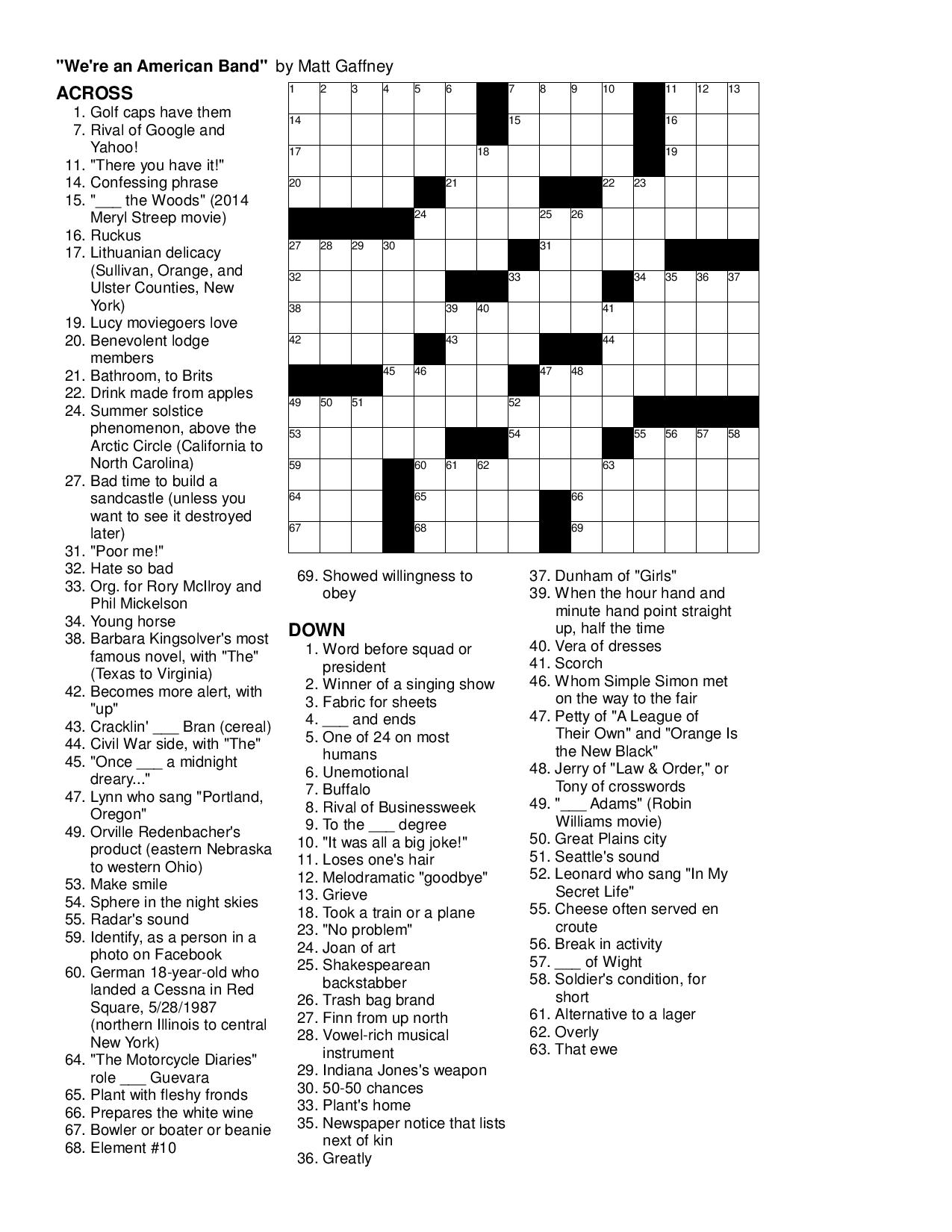 Printable Sunday Crossword Puzzle Online , Puzzle Crown For Pc within Free Printable Frank Longo Sunday Crossword Puzzles