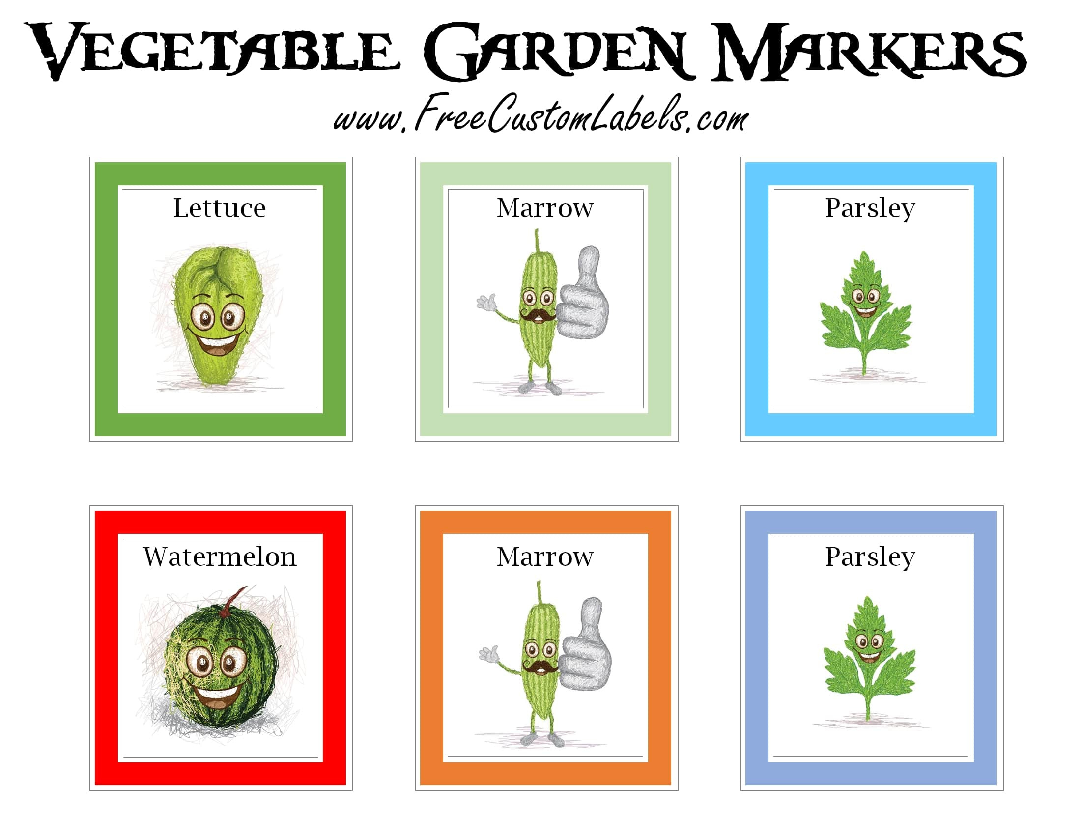 Printable Vegetable Garden Markers | Free Instant Download for Free Printable Vegetable Label
