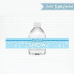 Printable Winter Melted Snow 8 Oz Water Bottle Label   Etsy Throughout Melted Snow Water Bottle Labels Free Printable
