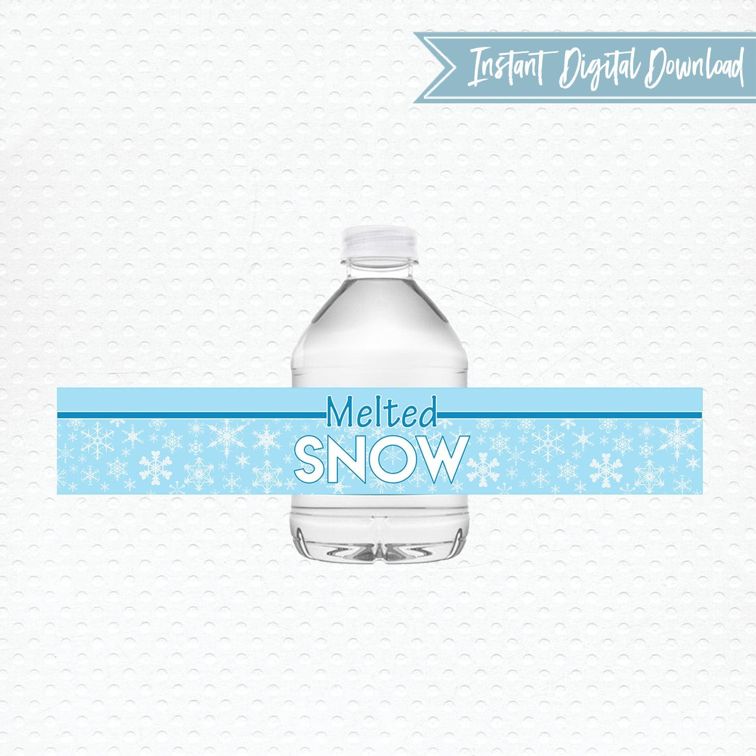 Printable Winter Melted Snow 8 Oz Water Bottle Label - Etsy throughout Melted Snow Water Bottle Labels Free Printable