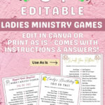 Printable Womens Ministry Games Bible Study Group Retreat Activities |  Christian Games For Adults | Ladies Editable Fellowship Bundle In Free Printable Games For Women'S Ministry
