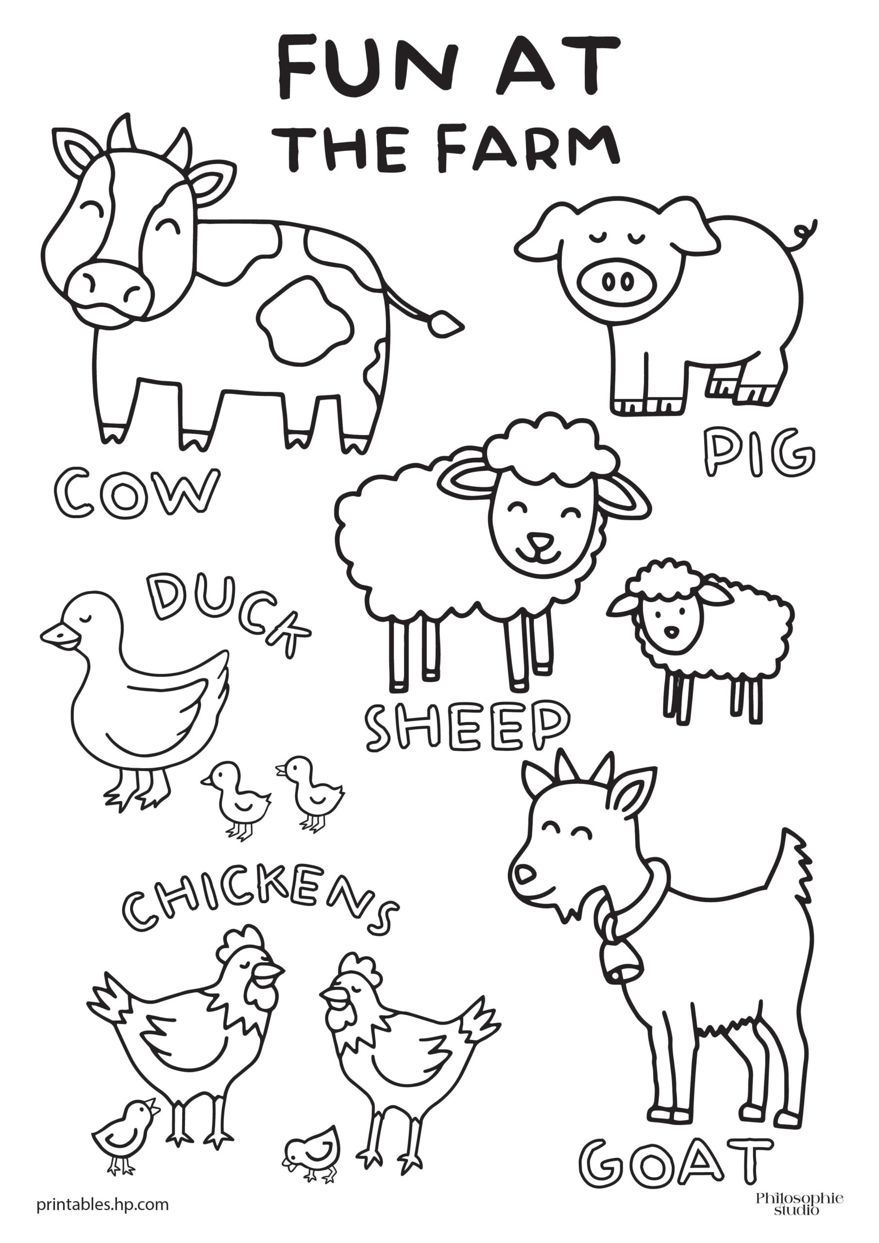 Printables - Free Coloring Pages &amp;amp; Learning Worksheets | Hp with Free Printable Colouring Pages of Farm Animals