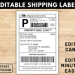 Priority Mail   Etsy.de For Usps Priority Mail Label Printable