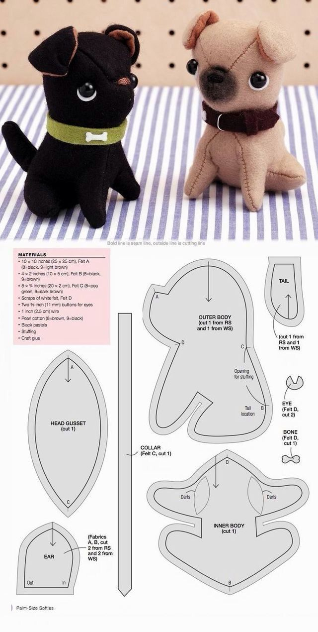Pug Plush Pattern Cute Sewing Pattern Printable intended for Free Printable Dog Sewing Patterns