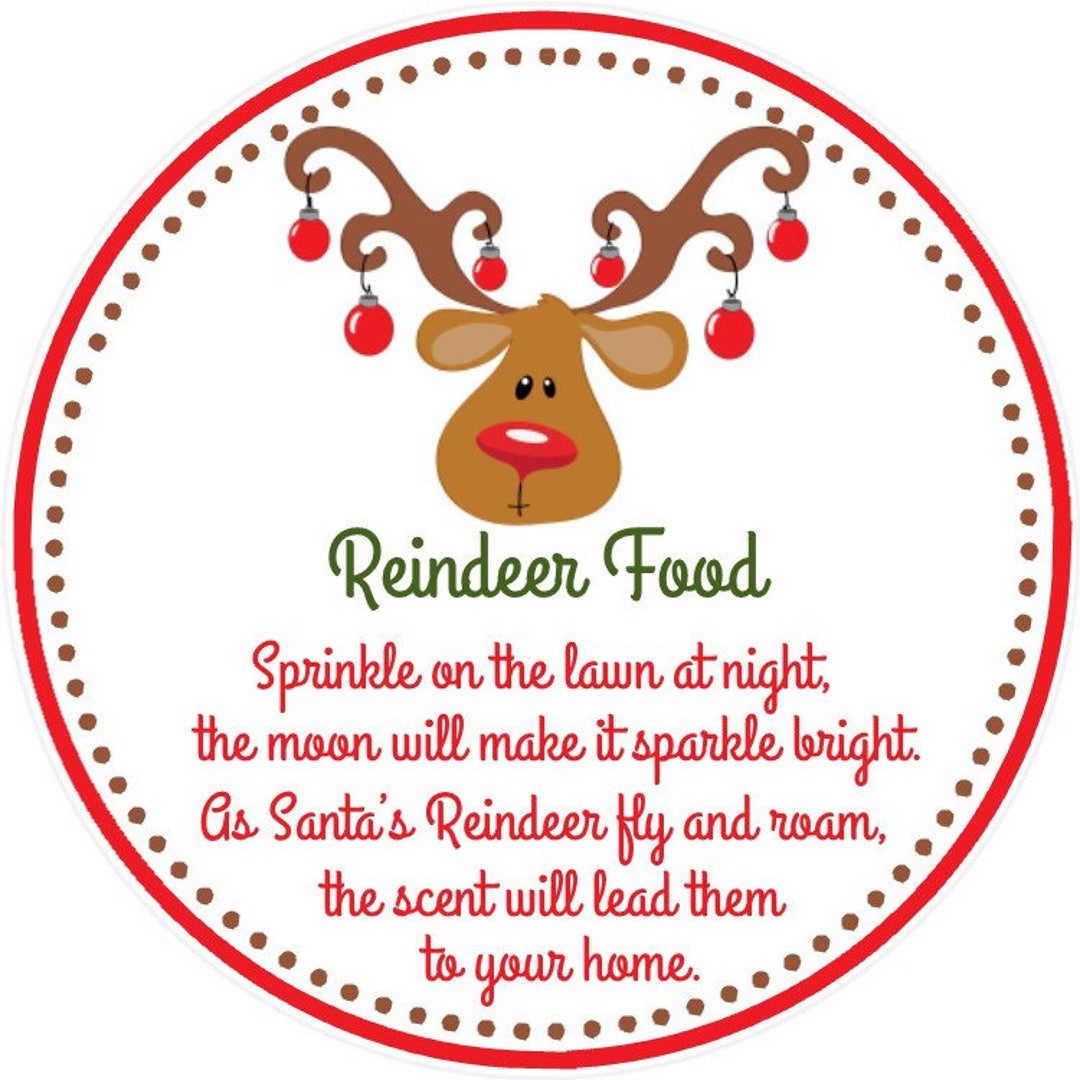 Reindeer Food Tag - Druckbare Datei - Instant Download / Reindeer intended for Reindeer Food Labels Printable