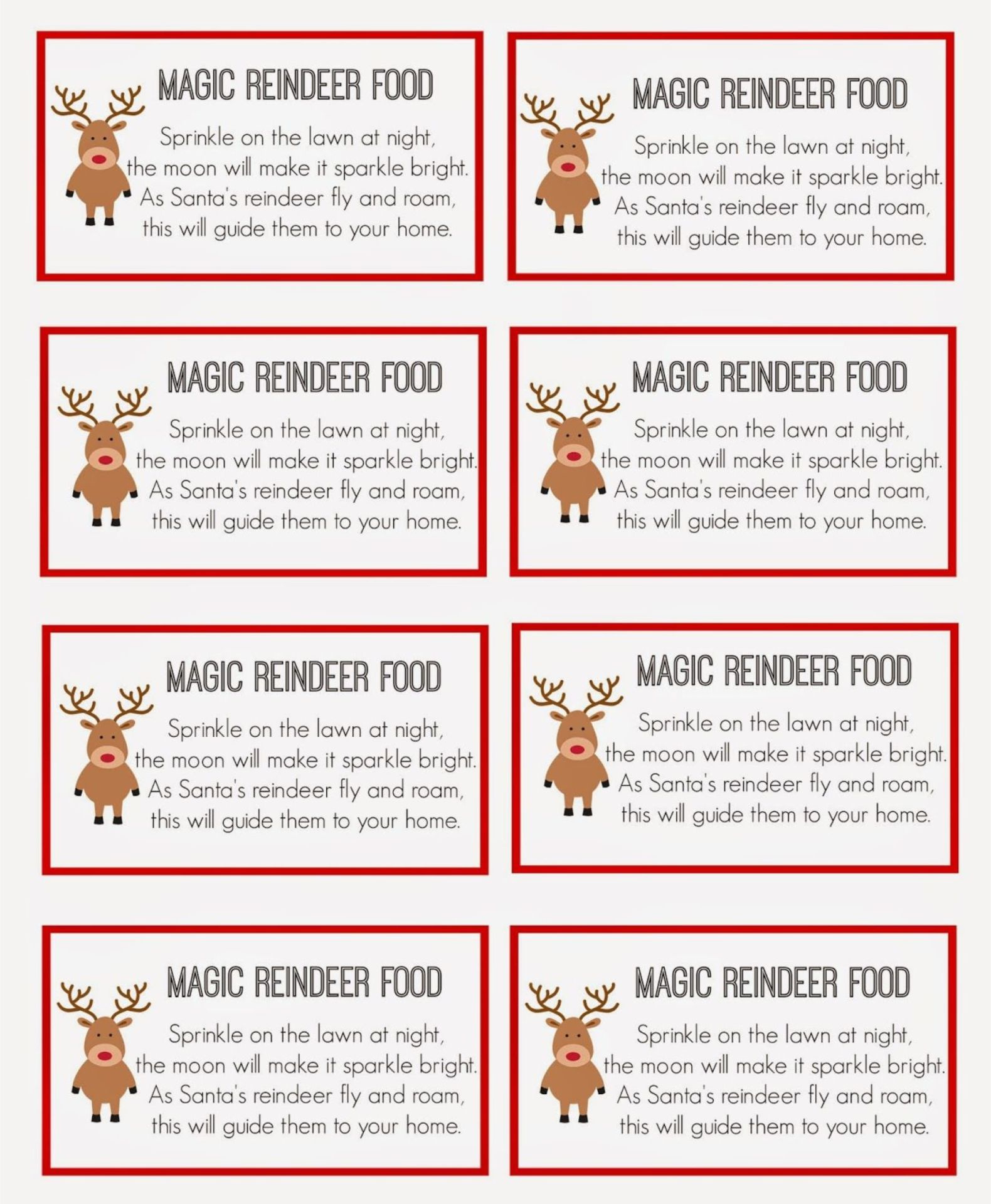 Reindeer Food Tags - 10 Free Pdf Printables | Printablee with regard to Reindeer Food Labels Printable