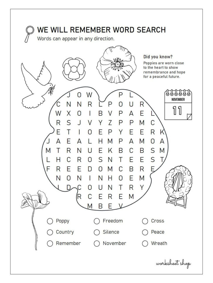 Free Printable Veterans Day Worksheets