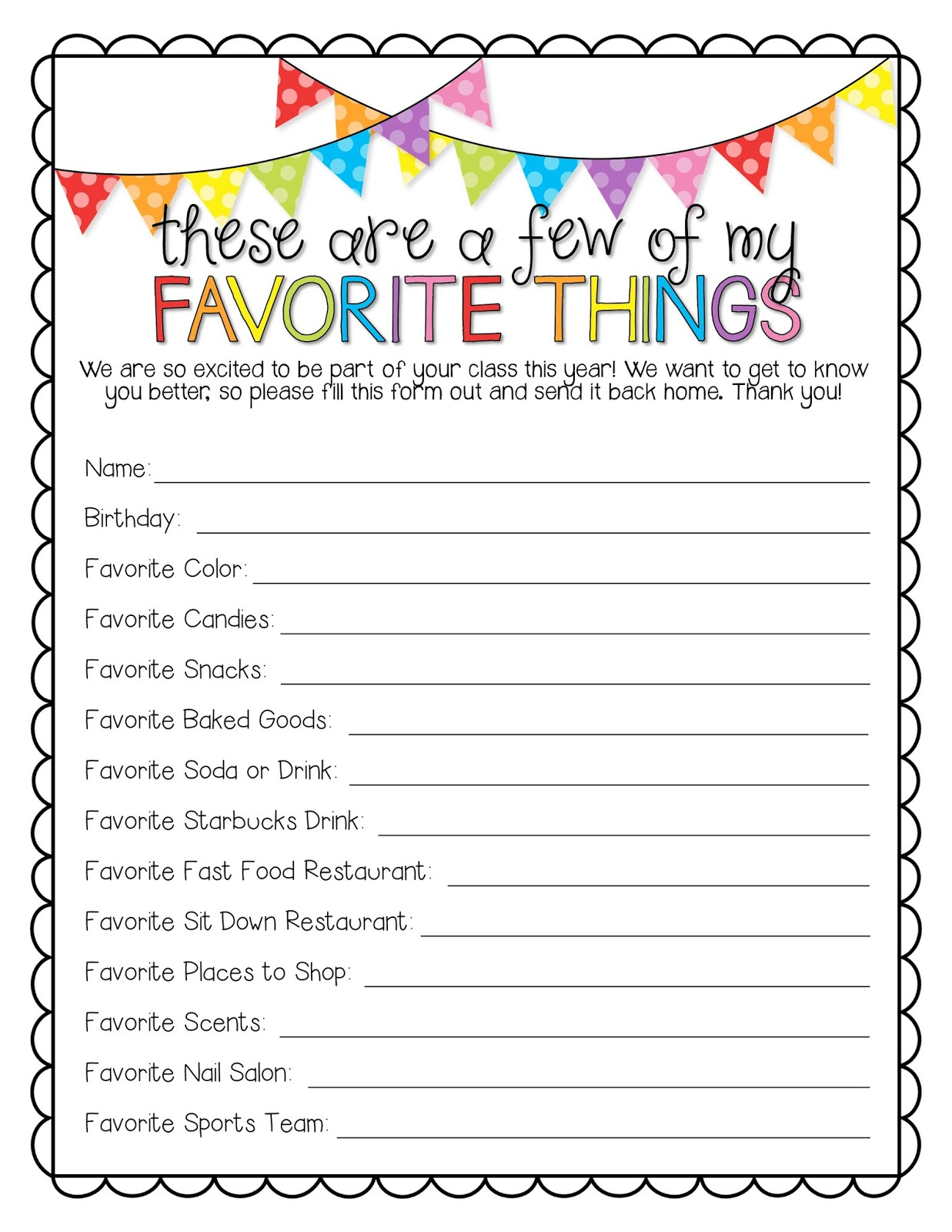 Richly Blessed: Teacher Questionnaire {Free Printable!} with Free Printable Teacher Appreciation Questionnaire