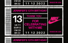 Rosa Schuhkarton Label | Gastgeschenke | Schwarz Basketball Pink with regard to Nike Birthday Shoe Box Label