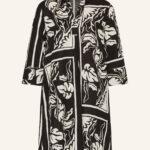 S.oliver Black Label Dress With Linen And 3/4 Sleeves In Black/ Cream With Regard To Printable Return Label Woman Within