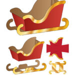Santa Claus Sleigh Cart Packaging Template Vector Image Throughout Free Printable Santa Sleigh Templates