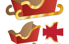 Santa Claus Sleigh Cart Packaging Template Vector Image throughout Free Printable Santa Sleigh Templates