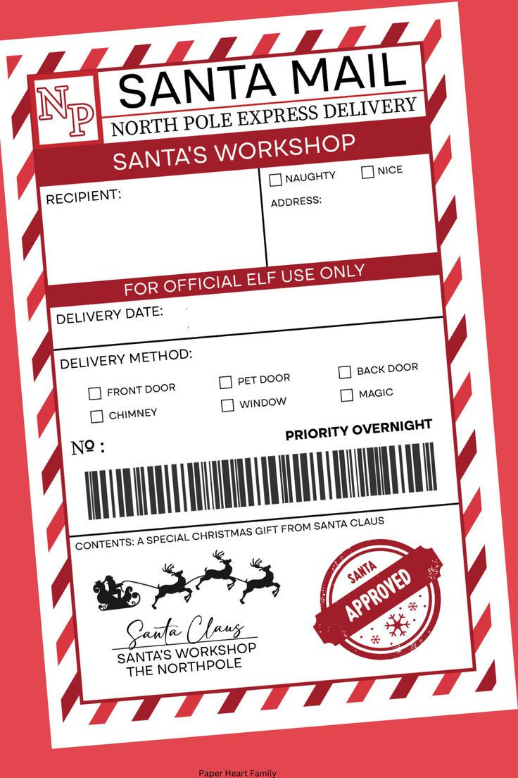 Santa Mail Shipping Label Printable in Free Printable North Pole Shipping Labels