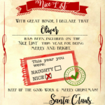Santa "Nice List" Free Printable Certificate Within Free Printable Nice List Certificate