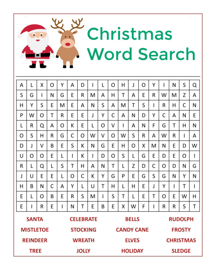 Free Printable Christmas Word Finds