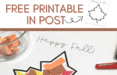 Scrap Paper Fall Leaf (Free Printable) - Little Learning Club inside Free Printable Fall Printable Crafts