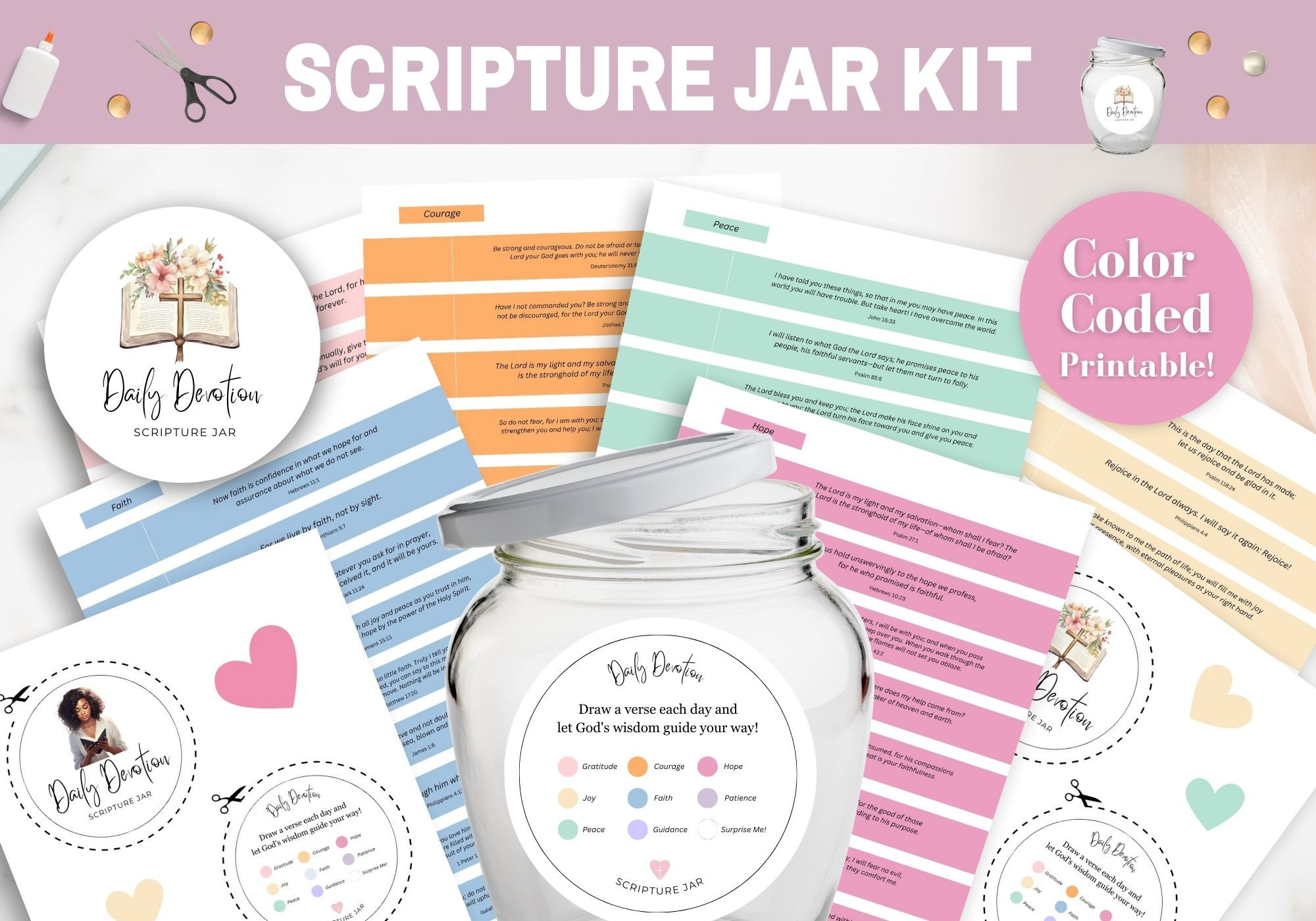 Scripture Jar Printable, Make Your Own Scripture Jar, Prayer Jar inside Printable Prayer Jar Label