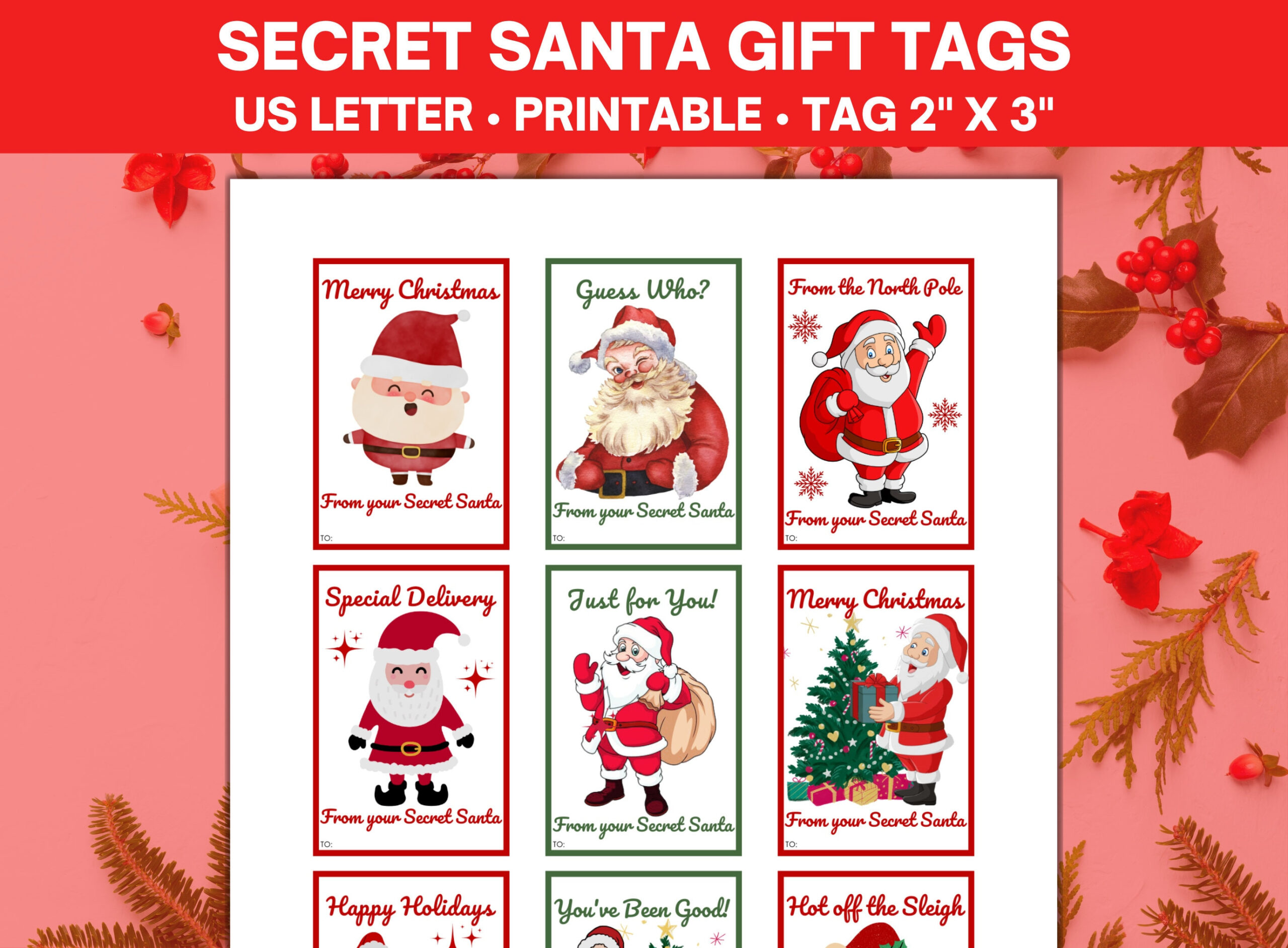 Secret Santa Gift Tags Printable, From Santa Gift Tags, Santa Gift throughout Secret Santa Labels Printable