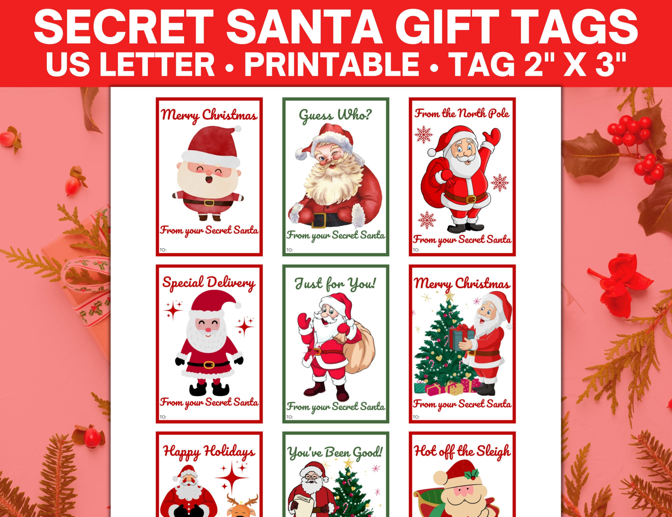 Secret Santa Gift Tags Printable, From Santa Gift Tags, Santa Gift within Printable Secret Santa Labels
