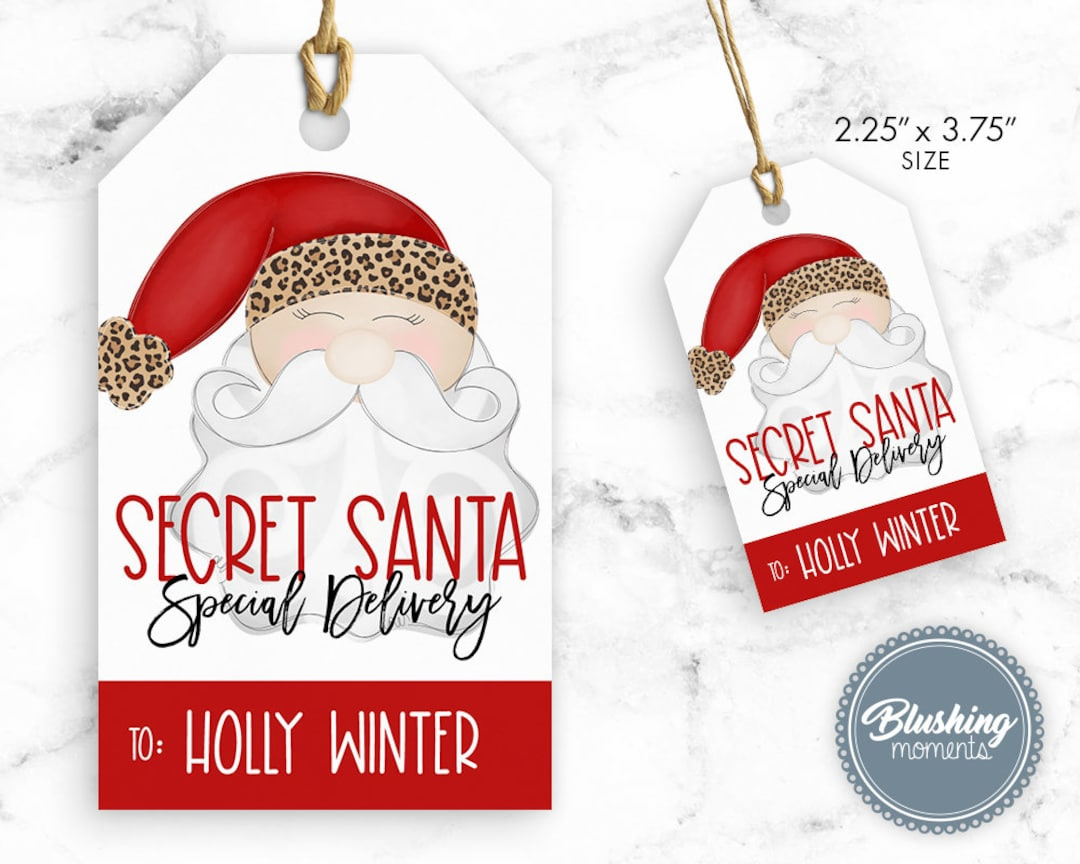 Secret Santa Tags-Printable Christmas Secret Santa Claus Special regarding Secret Santa Labels Printable