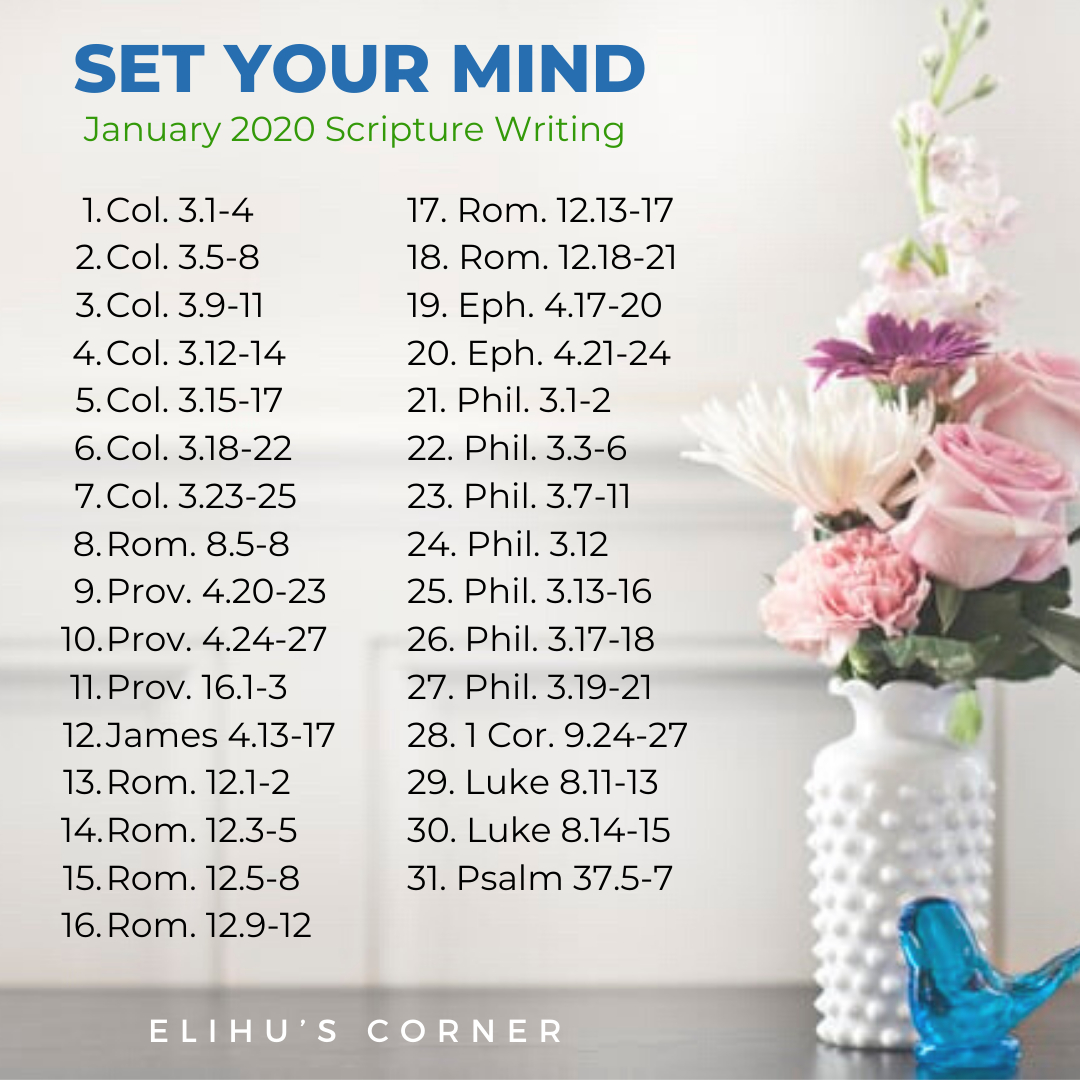 Set Your Mind: Scripture Writing Plan For January 2020 – Elihu&amp;#039;S within Free Printable Scripture Writing Plans