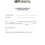 Shearon Farms Homeowners Association Voting Proxy Form   Fill Within Free Printable Hoa Proxy Form