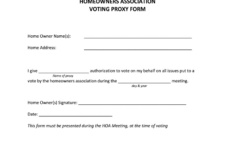 Shearon Farms Homeowners Association Voting Proxy Form - Fill within Free Printable Hoa Proxy Form