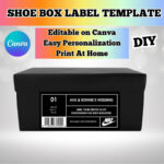 Shoe Box Label Template | Editable In Canva | Diy | Groomsmen In Nike Shoe Box Label Template
