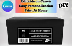 Shoe Box Label Template | Editable In Canva | Diy | Groomsmen in Nike Shoe Box Label Template