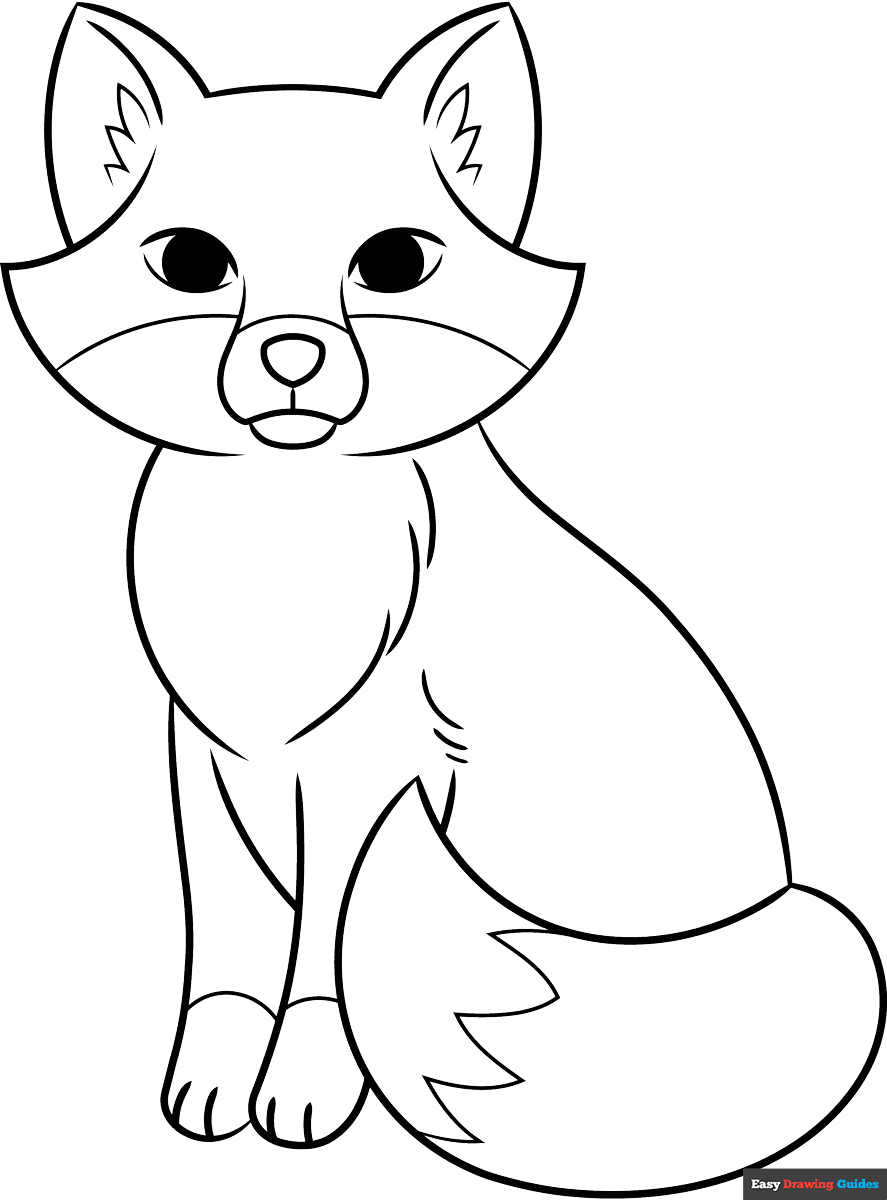 Simple Fox Coloring Page | Easy Drawing Guides regarding Free Printable Fox Coloring Pages
