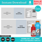 Small Gatorade Bottle Label Template Fine | Evenflo Angled Bottles Intended For Gatorade Back Label Template