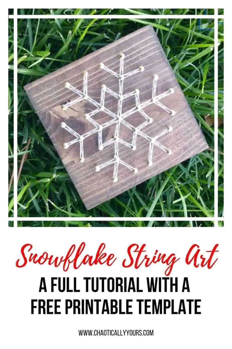 Snowflake String Art Tutorial - Chaotically Yours regarding Free Printable String Art Patterns With Instructions