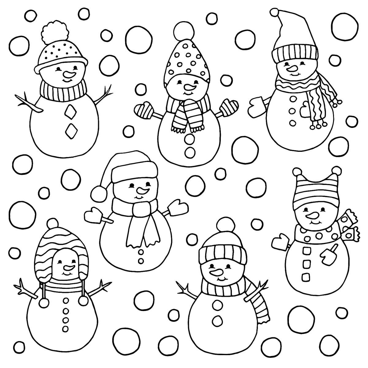 Snowman Coloring Pages: Fun Printable Coloring Pages Of Snowmen for Free Printable Coloring Pages Snowman