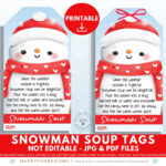 Snowman Soup Tag Printable, Snowman Soup Treat Bag Topper, Pta Within Free Printable Snowman Soup Labels