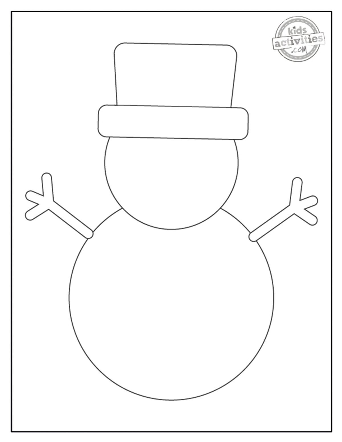 Snowman Template For Kids Crafts Kids Activities Blog pertaining to Free Printable Images of Snowmen