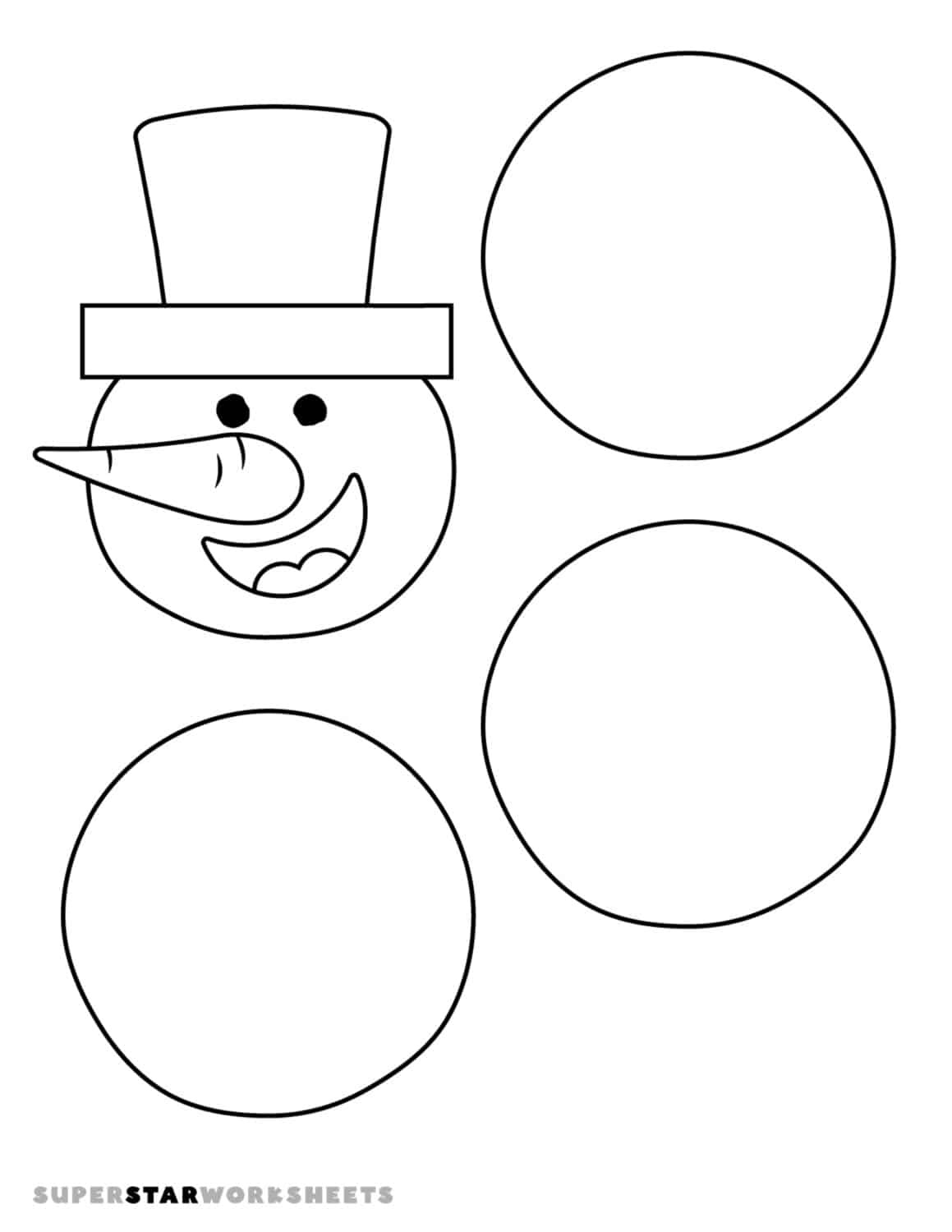 Snowman Templates (Free Printables) - Superstar Worksheets in Free Printable Images Of Snowmen