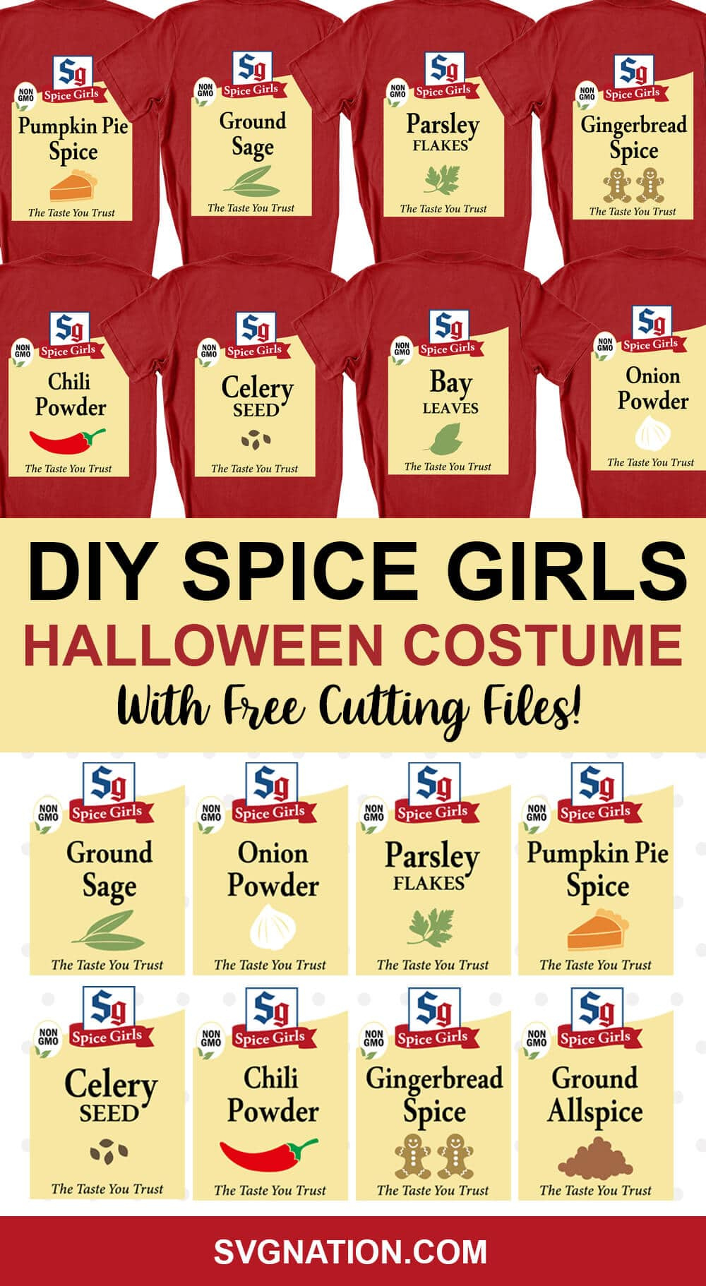 Spice Girls Group Halloween Costume Free Svg with regard to Template Free Printable Mccormick Spice Labels