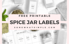 Spice Jar Labels (Free Printable) From Somewhat Simple in Spice Jar Labels Printable