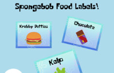 Spongebob Food Label - Etsy with Spongebob Food Labels Free Printable