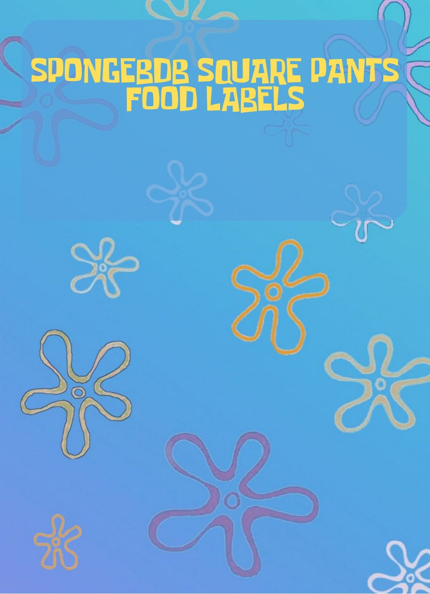 Spongebob Food Labels- 12 Labels - Etsy Uk within Free Printable Spongebob Food Labels