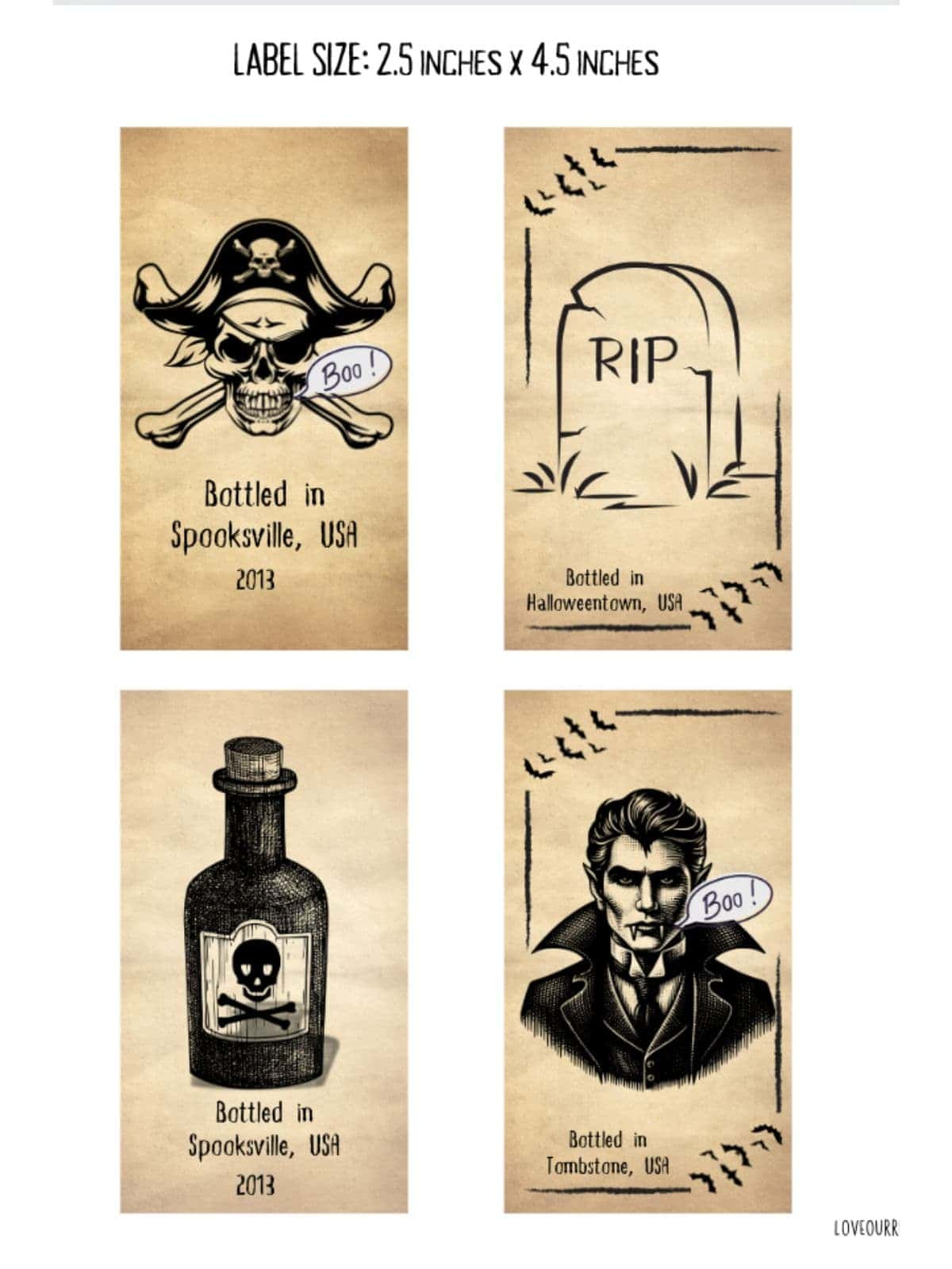 Spooky Halloween Potions Bottle Free Printable Labels ⋆ Love Our for Potion Bottle Labels Printable
