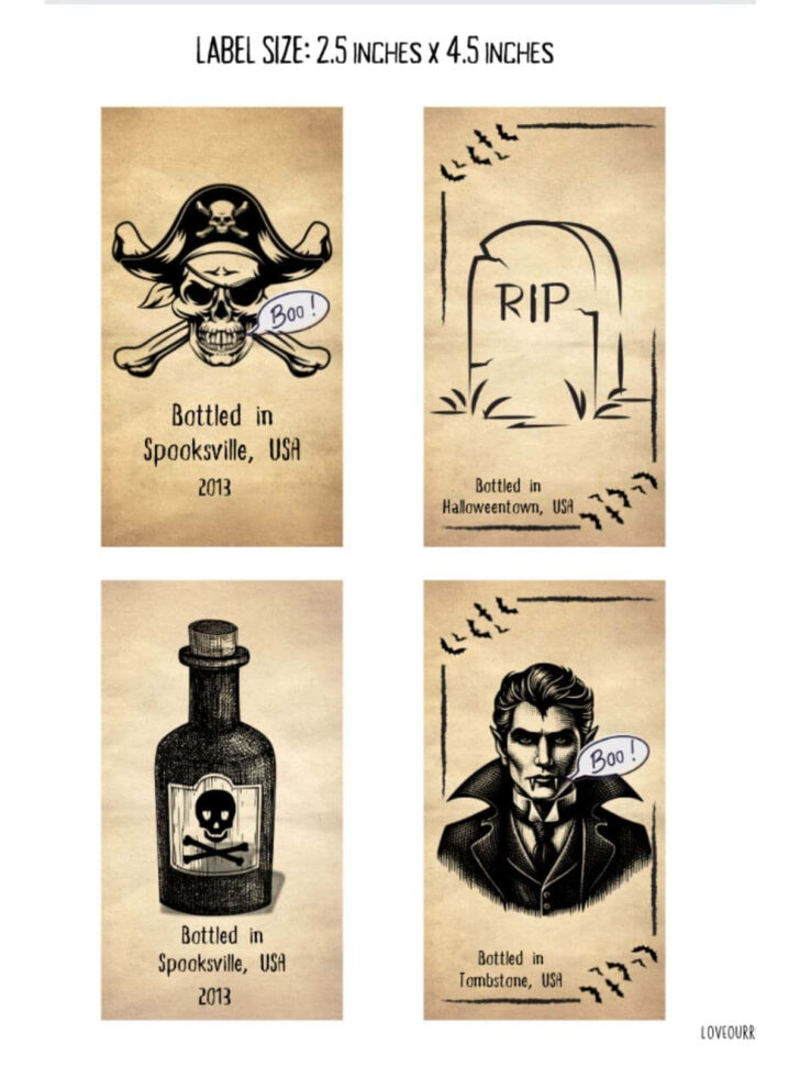 Halloween Printable Labels For Bottles