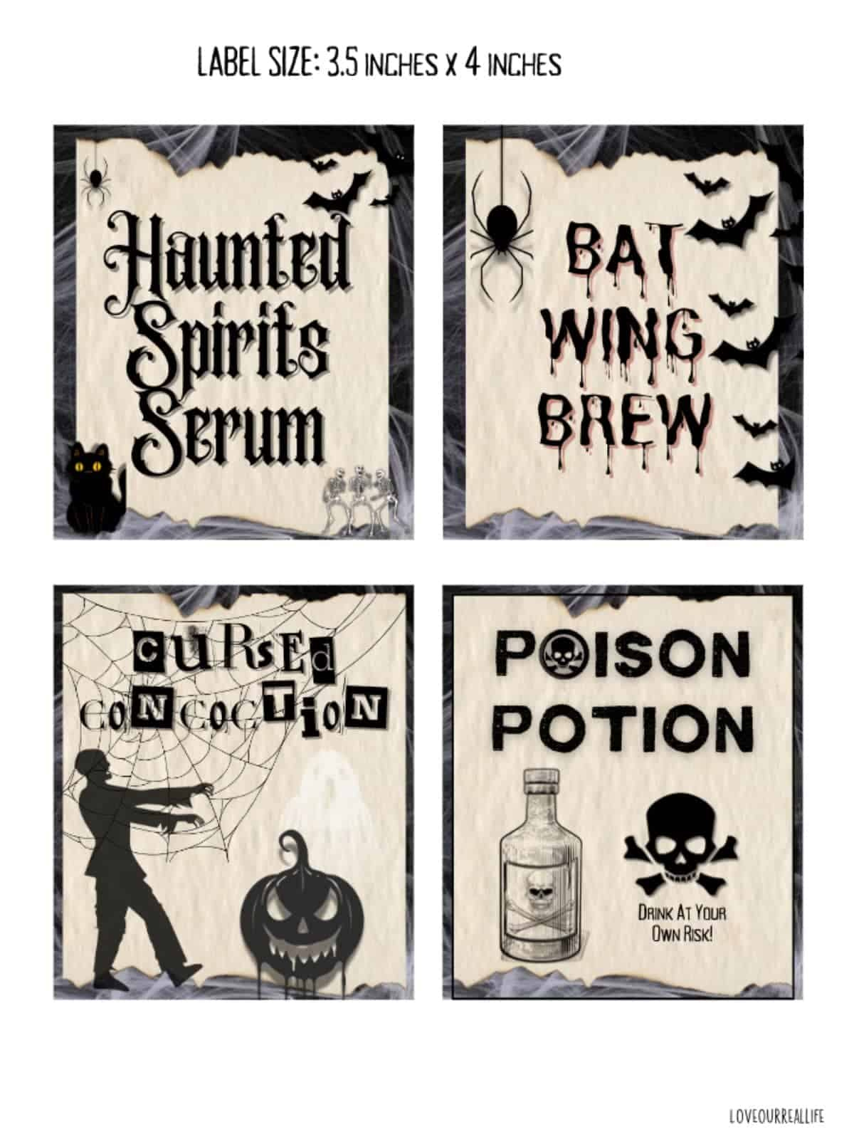 Spooky Halloween Potions Bottle Free Printable Labels ⋆ Love Our within Free Printable Halloween Poison Bottle Labels