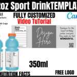 Sports Drink Bottle Blank Label Template, Sports Drink Wrapper With Regard To Gatorade Back Label Template