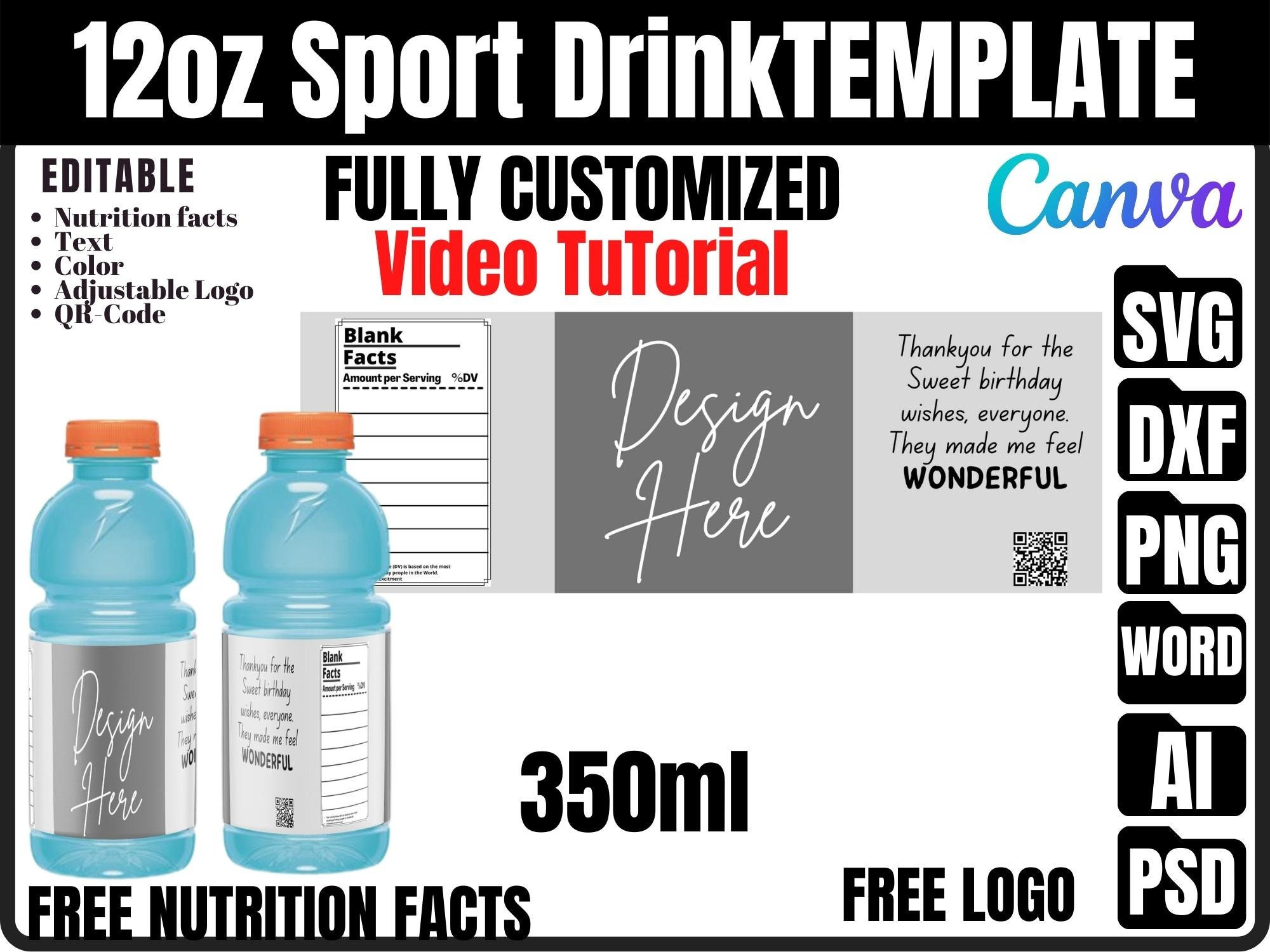Sports Drink Bottle Blank Label Template, Sports Drink Wrapper with regard to Gatorade Back Label Template