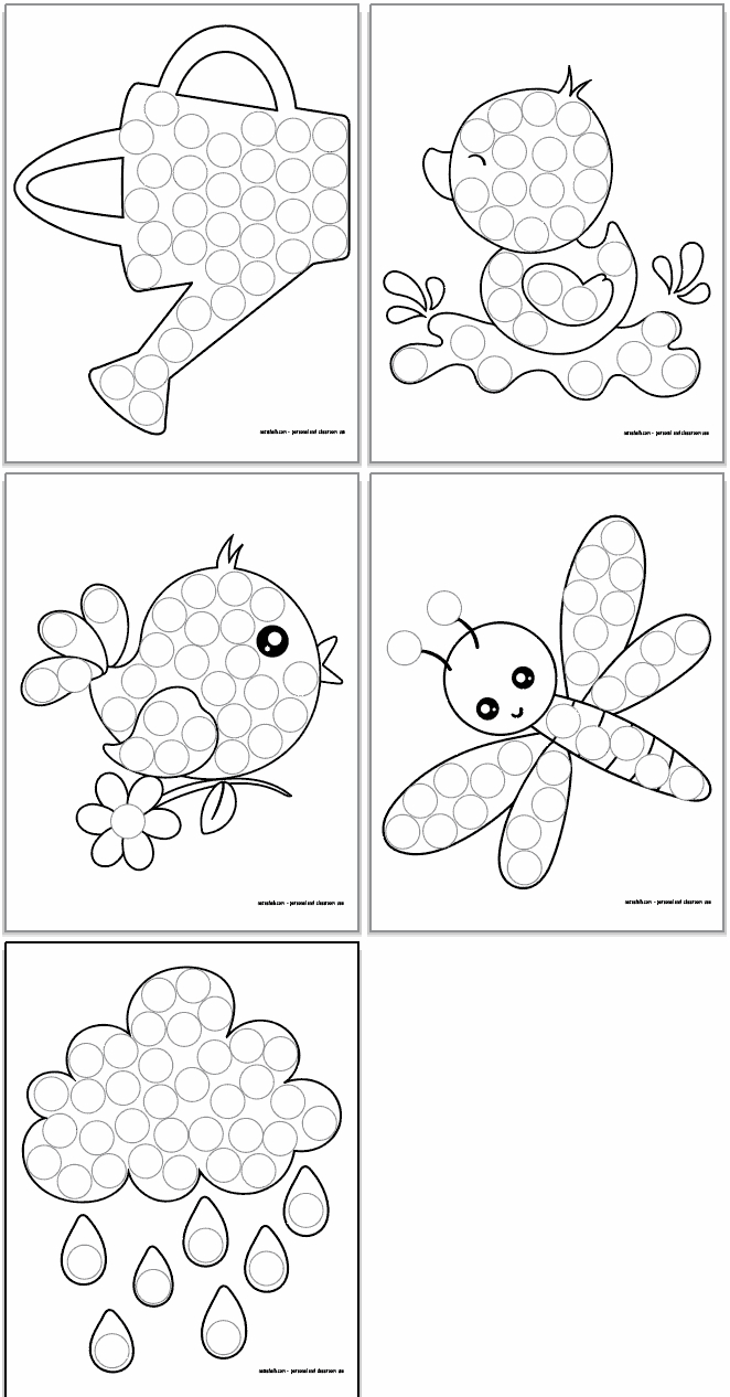Spring Dot Painting Pages - The Artisan Life intended for Free Printable Dot Paint Worksheets