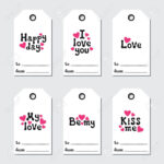 St Valentine'S Day Gift Tags. Printable Tags Collection. Love Throughout Valentine&#039;s Day Label Printable