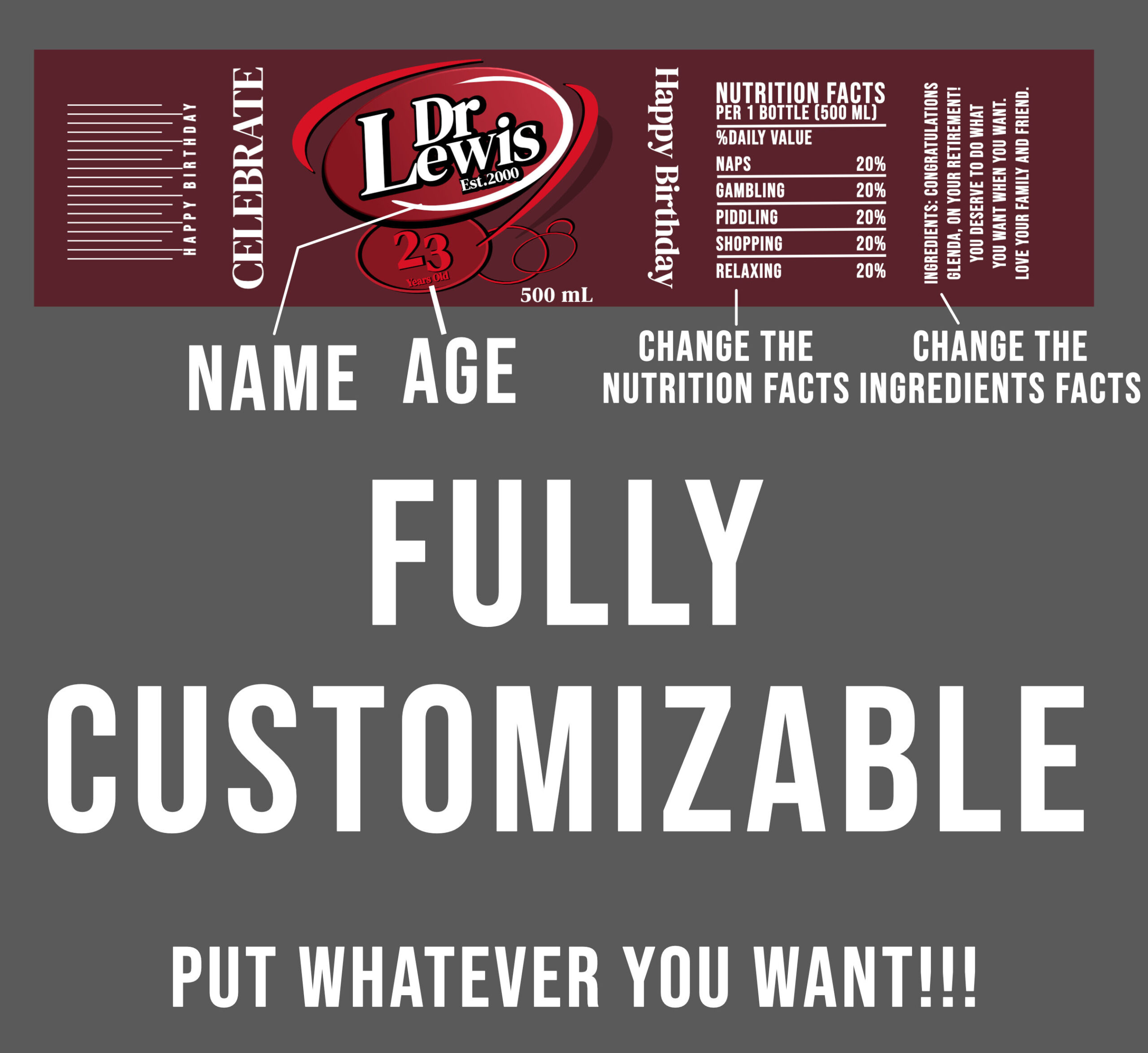 Sticker Label - Personalized Dr. Pepper Label, Coke Bottle, Coke inside Printable Dr Pepper Label