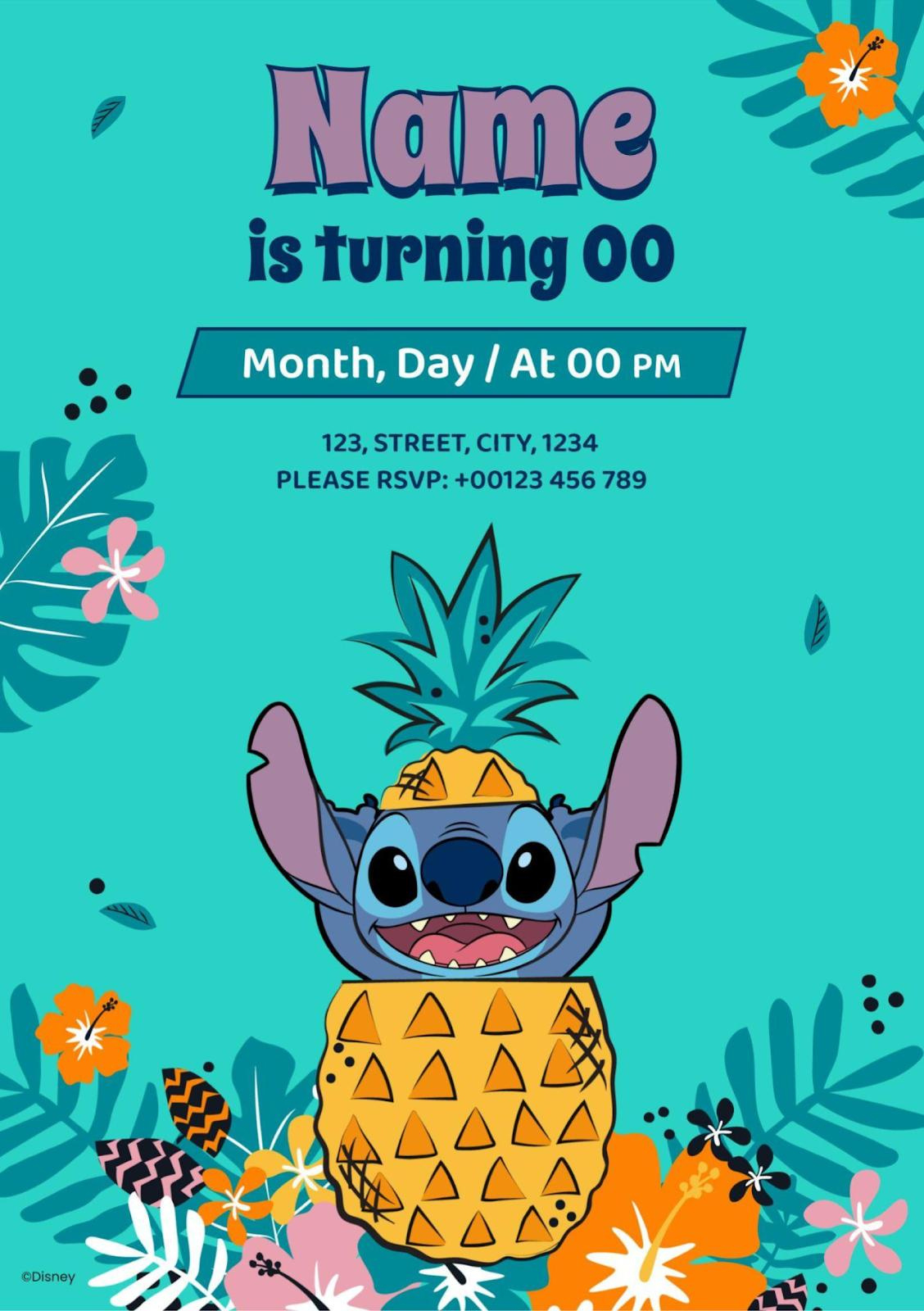 Stitch Birthday Invitation Presentation intended for Free Printable Stitch Birthday Invitations