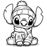 Stitch Dressed For Winter   Lilo And Stitch Coloring Pages Within Free Printable Coloring Pages Stitch